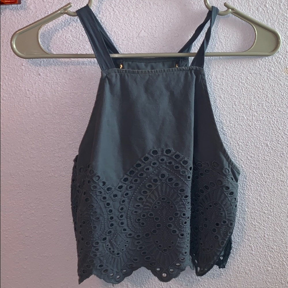 Blue crotchet top